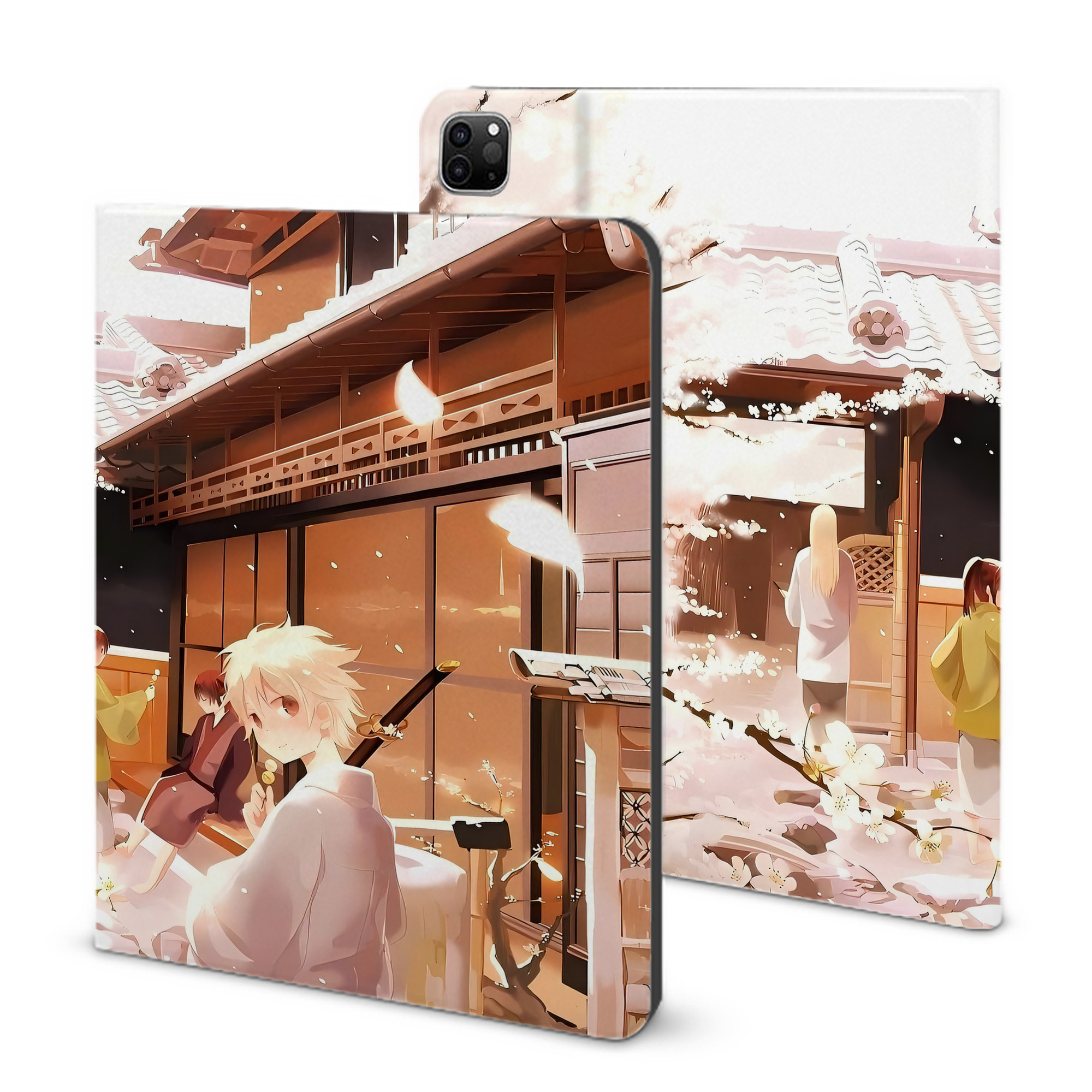 ぎんたま 坂田銀時（さかたぎんとき） 神楽 志村新八（しむら しんぱち） GINTAMA Sakata Gintoki Kagura Shimura Shinpachi IPad ケース ブック型 PUレザー TPU 耐衝撃 軽量 薄型 ペン収納なし 全面保護 IPad 各モデル対応